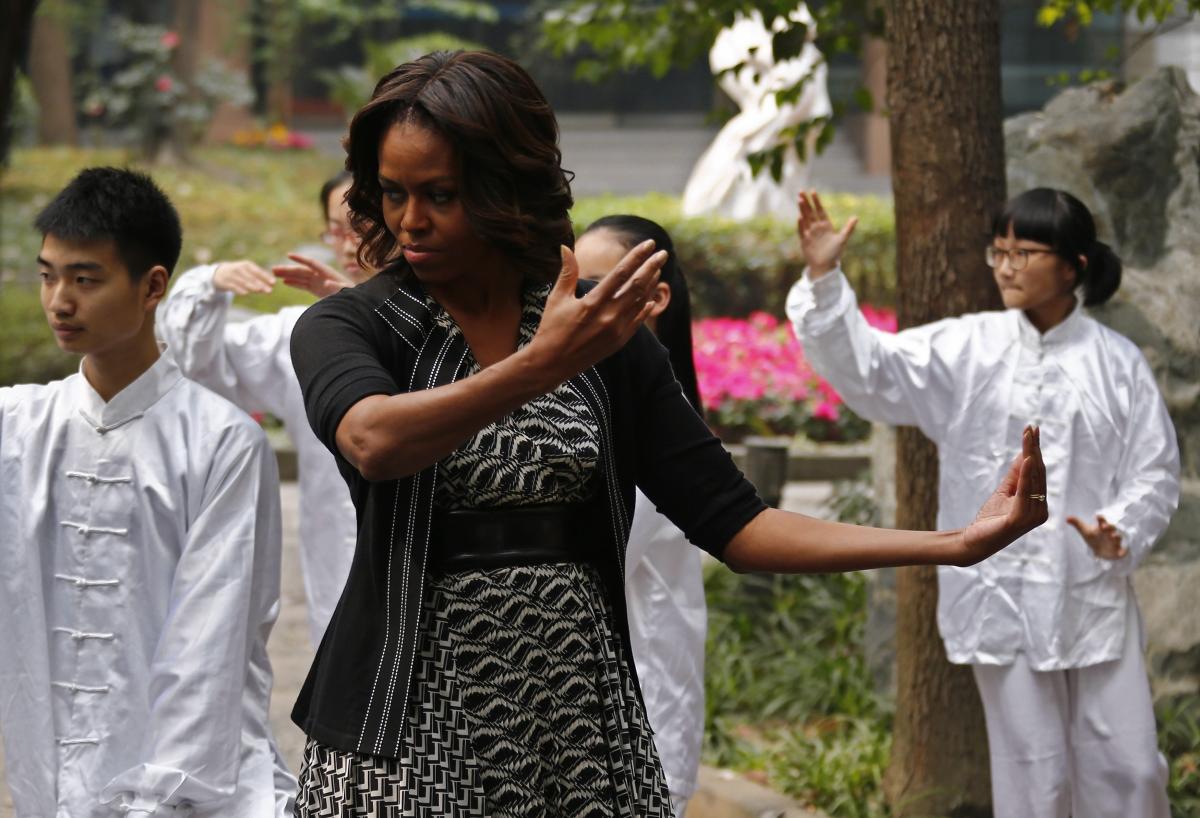 First Lady Gives Tai Chi a Try